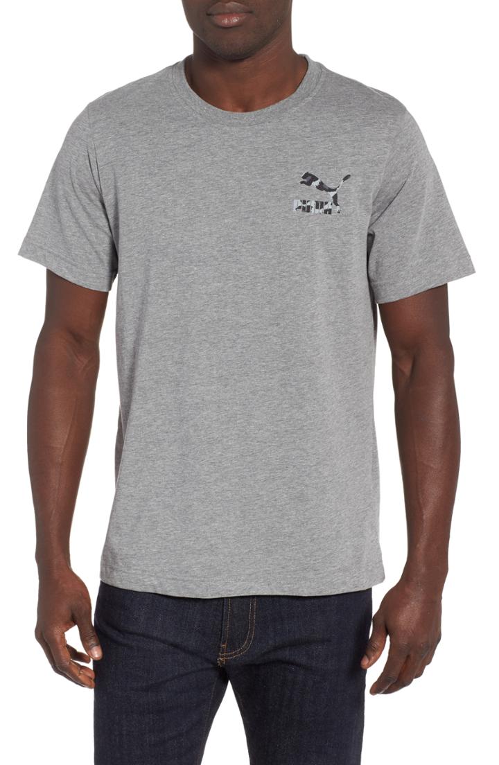 Men's Puma Wild Pack Logo Graphic T-shirt - Grey