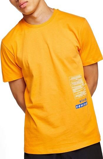 Men's Topman Oversize Refresh Graphic T-shirt - Orange