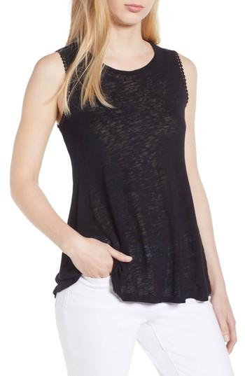 Women's Bobeau Cutout Back Tank - Black