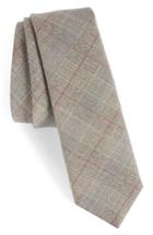 Men's Eleventy Glen Plaid Wool Skinny Tie
