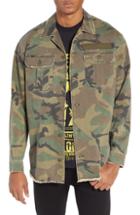Men's The Kooples Camou Classic Fit Twill Shirt Jacket - Green