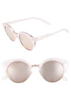 Women's Bp. 46mm Round Cat Eye Sunglasses - Marble Pink/ Rose Gold