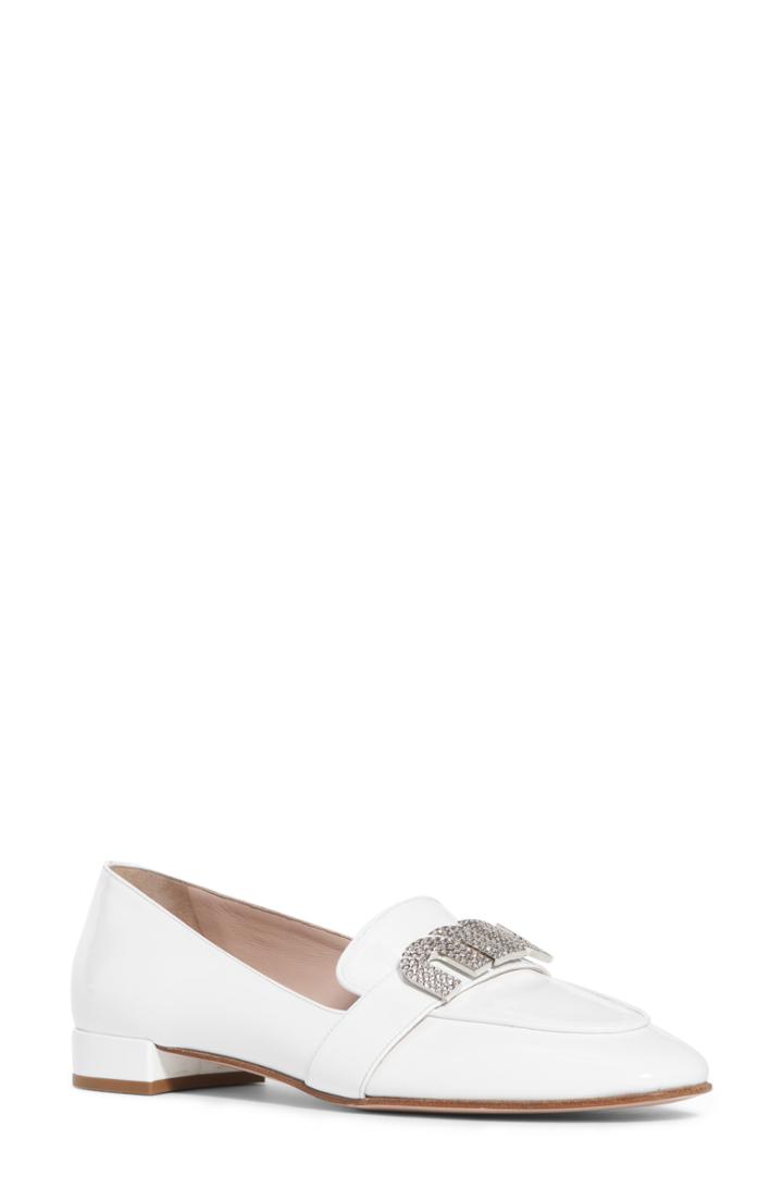 Women's Miu Miu Jeweled Logo Loafer Us / 41eu - White