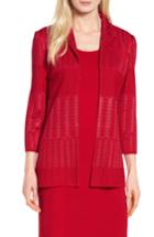 Women's Ming Wang Tetxured Knit Jacket - Red