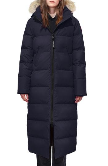 Petite Women's Canada Goose Mystique Fusion Fit Down Parka With Genuine Coyote Fur P (0p) - Blue