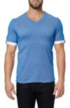 Men's Maceoo V-neck Stretch T-shirt (m) - Blue