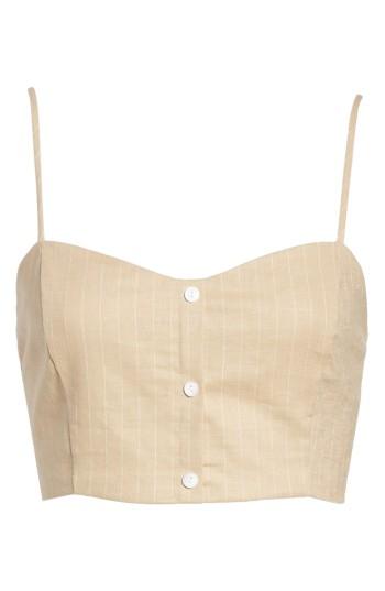 Women's Leith Crop Tank, Size - Beige
