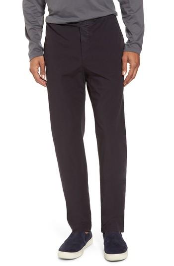 Men's James Perse Slim Stretch Poplin Drawcord Pants (xs) - Black