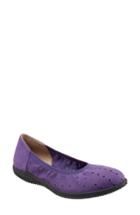 Women's Softwalk 'hampshire' Dot Perforated Ballet Flat .5 N - Purple