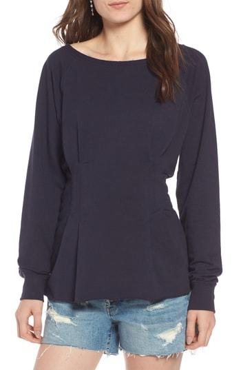 Women's Treasure & Bond Cinched Waist Sweatshirt, Size - Blue