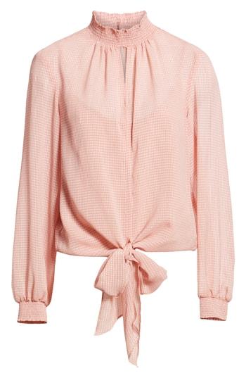 Women's 1.state Smock Neck Tie Waist Blouse - Pink