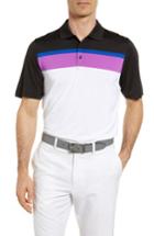 Men's Cutter & Buck Hugh Stripe Drytec Jersey Polo - White