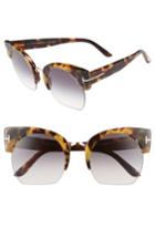 Women's Tom Ford Savannah 55mm Cat Eye Sunglasses - Havana/ Gradient Smoke