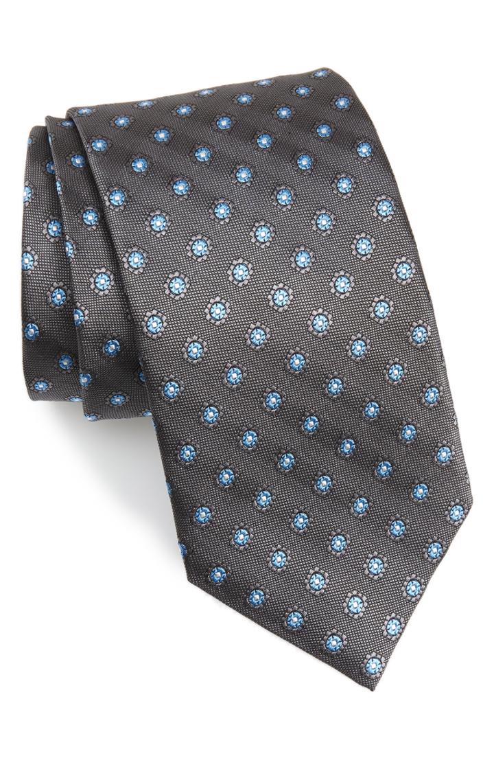 Men's David Donahue Flower Medallion Silk Tie