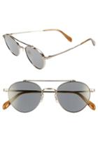 Women's Oliver Peoples 49mm Brow Bar Aviator Sunglasses - Graphite Gold Mirror