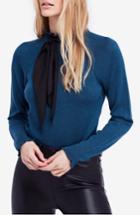 Women's Free People Needle & Thread Merino Wool Sweater - Blue/green