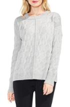 Women's Vince Camuto Keyhole Neck Cable Sweater, Size - Grey