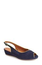 Women's L'amour Des Pieds 'breyer' Slingback Peep Toe Wedge M - Blue
