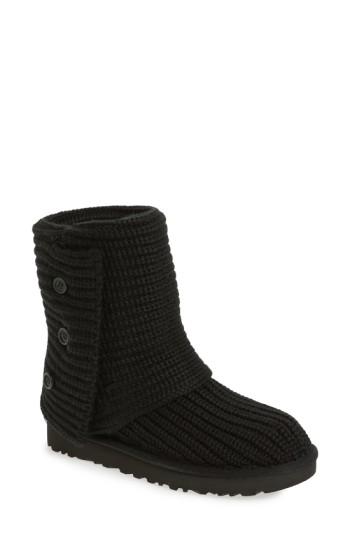 Women's Ugg Classic Cardy Ii Knit Boot M - Black