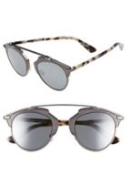 Women's Dior So Real 48mm Brow Bar Sunglasses - Ruthenium/ Light Havana