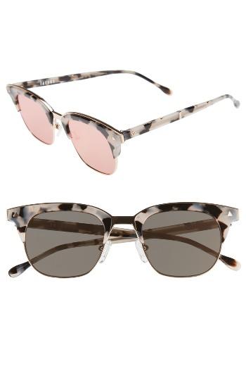 Women's Valley Larynx 47mm Retro Sunglasses - Pink Tortoise/ Rose Gld Mirror