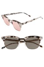 Women's Valley Larynx 47mm Retro Sunglasses - Pink Tortoise/ Rose Gld Mirror