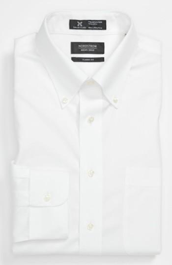 Men's Nordstrom Men's Shop Smartcare(tm) Classic Fit Pinpoint Dress Shirt .5 33 - Blue (online Only)