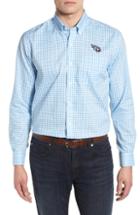 Men's Cutter & Buck Tennessee Titans - League Fit Sport Shirt, Size Medium - Blue
