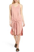 Women's Trouve Tie Front Knit Dress, Size - Pink