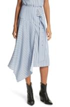 Women's Tibi Stripe Midi Skirt - Blue