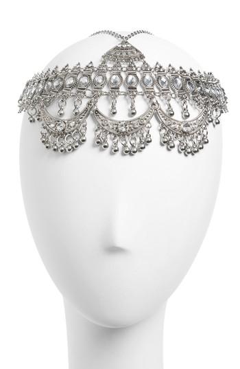 Topshop Coin Head Chain, Size - Metallic