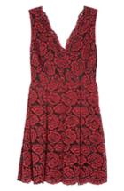 Women's Nsr Lace Fit & Flare Dress - Red