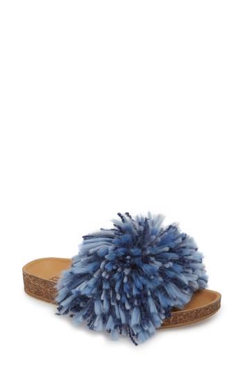 Women's Ugg Cindy Yarn Pom Sandal M - Blue