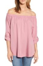 Women's Billy T Roll Sleeve Off The Shoulder Top - Pink