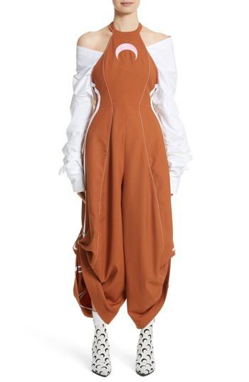 Women's Marine Serre Wool Jumpsuit, Size - Brown