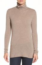 Women's Halogen Wool & Cashmere Funnel Neck Sweater - Brown