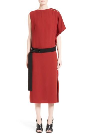 Women's Marni Crepe Asymmetrical Dress Us / 44 It - Burgundy