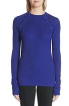 Women's Jason Wu Button Seam Silk & Merino Wool Sweater - Blue