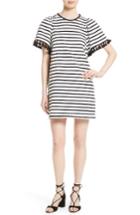 Women's Kate Spade New York Stripe Flutter Sleeve Dress, Size - Ivory