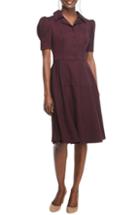 Women's Gal Meets Glam Collection Nina Twill Fit & Flare Dress (similar To 16w-18w) - Pink