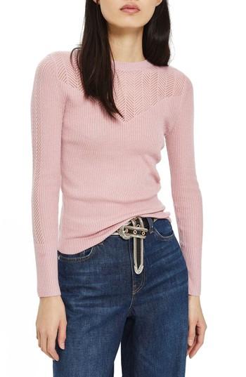 Women's Topshop Pointelle Yoke Sweater