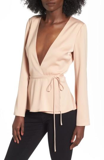 Women's L'academie The Eliot Wrap Blouse - Pink