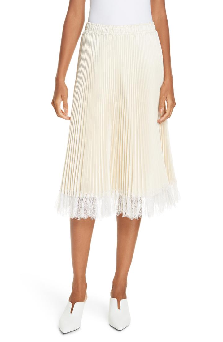 Women's Clu Pleated Metallic Lace Trim Skirt