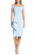 Women's Vince Camuto Off The Shoulder Front Ruffle Cocktail Dress - Blue