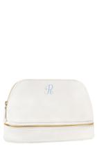 Cathy's Concepts Monogram Faux Leather Cosmetics Case, Size - White R