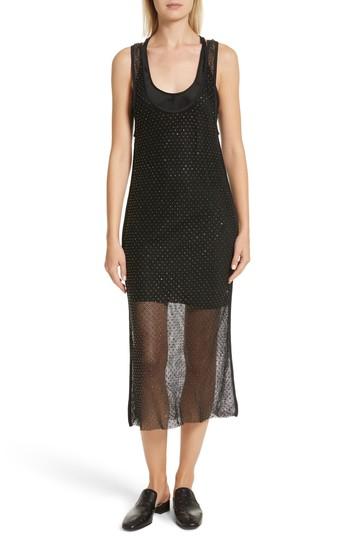 Women's Rag & Bone Terry Beaded Mesh Tank Dress - Black