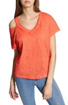Women's Sanctuary Shoulder Cutout Cotton Top, Size - Orange
