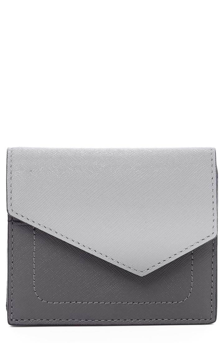 Women's Botkier Mini Cobble Hill Colorblock Leather Wallet - Grey