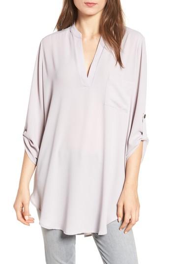 Women's Perfect Roll Tab Sleeve Tunic, Size - Grey