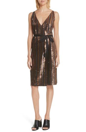 Women's Robert Rodriguez Sequin Stripe Dress - Brown